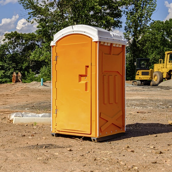 how often are the porta potties cleaned and serviced during a rental period in Peru KS